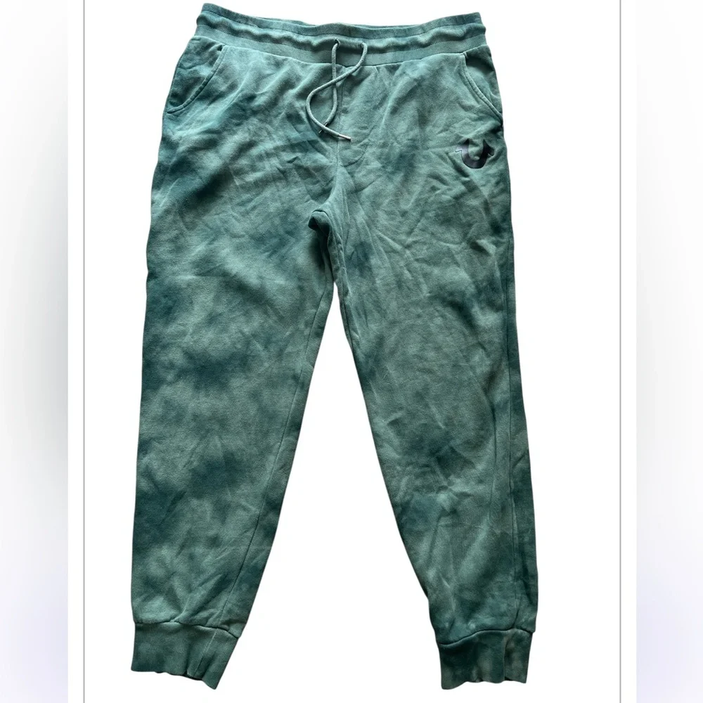 True Religion Men’s Jogger Sweatpants Green Logo XL‎